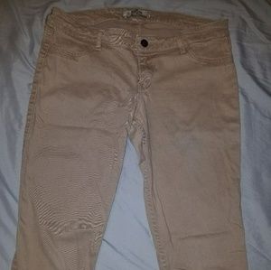 Hollister skinny jeans- tan, size 11R  (30W 31L)